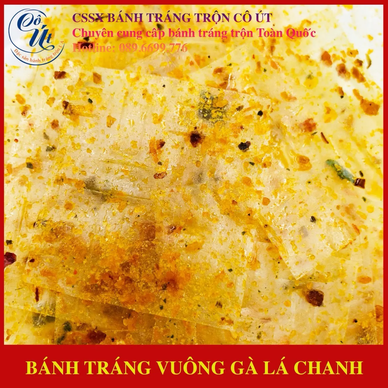 Bánh Tráng Trộn Vuông Gà Lá Chanh Cô Út – Thơm Ngon, Đậm Vị