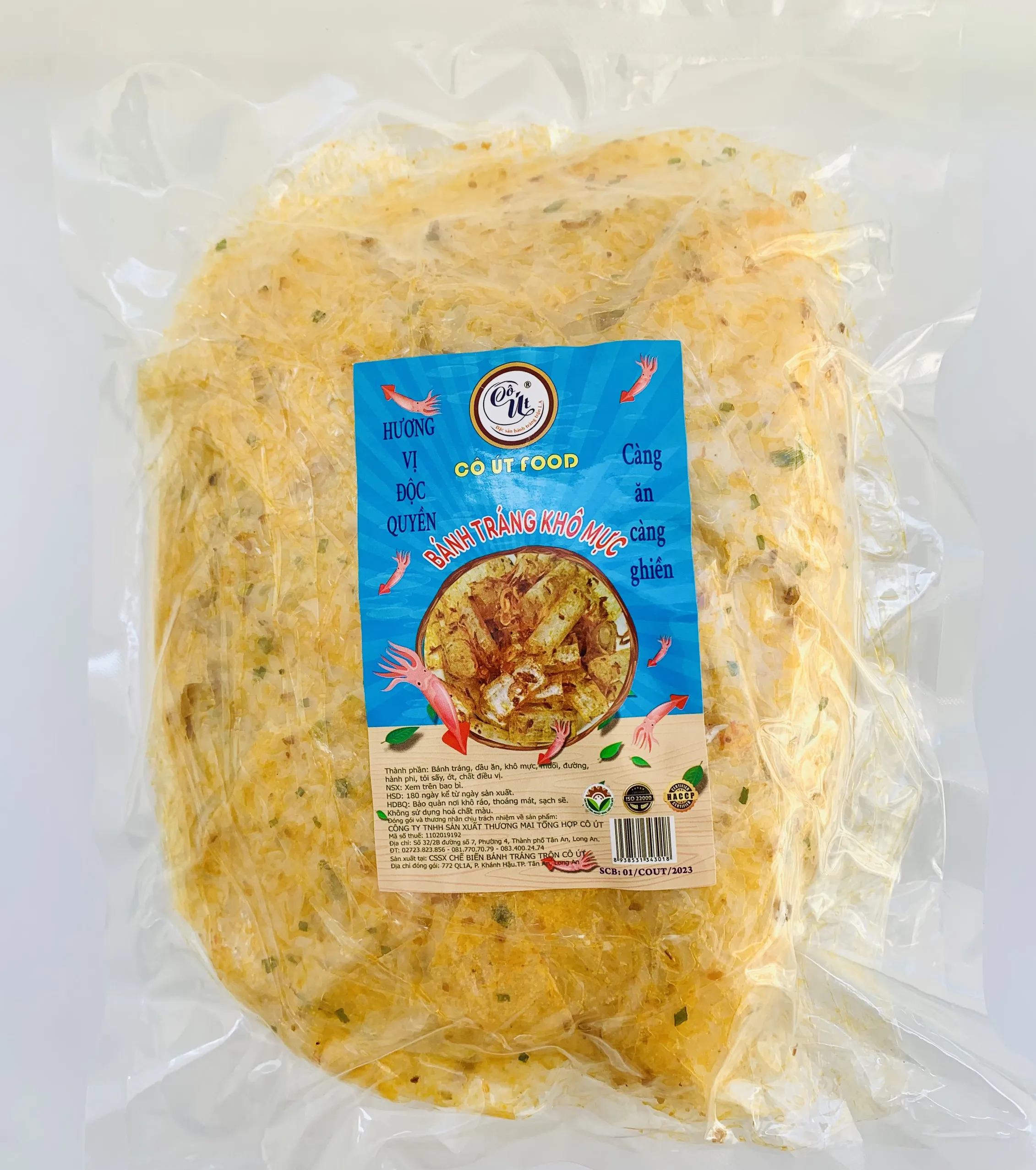 Bánh Tráng Trộn Vuông Mực Cay